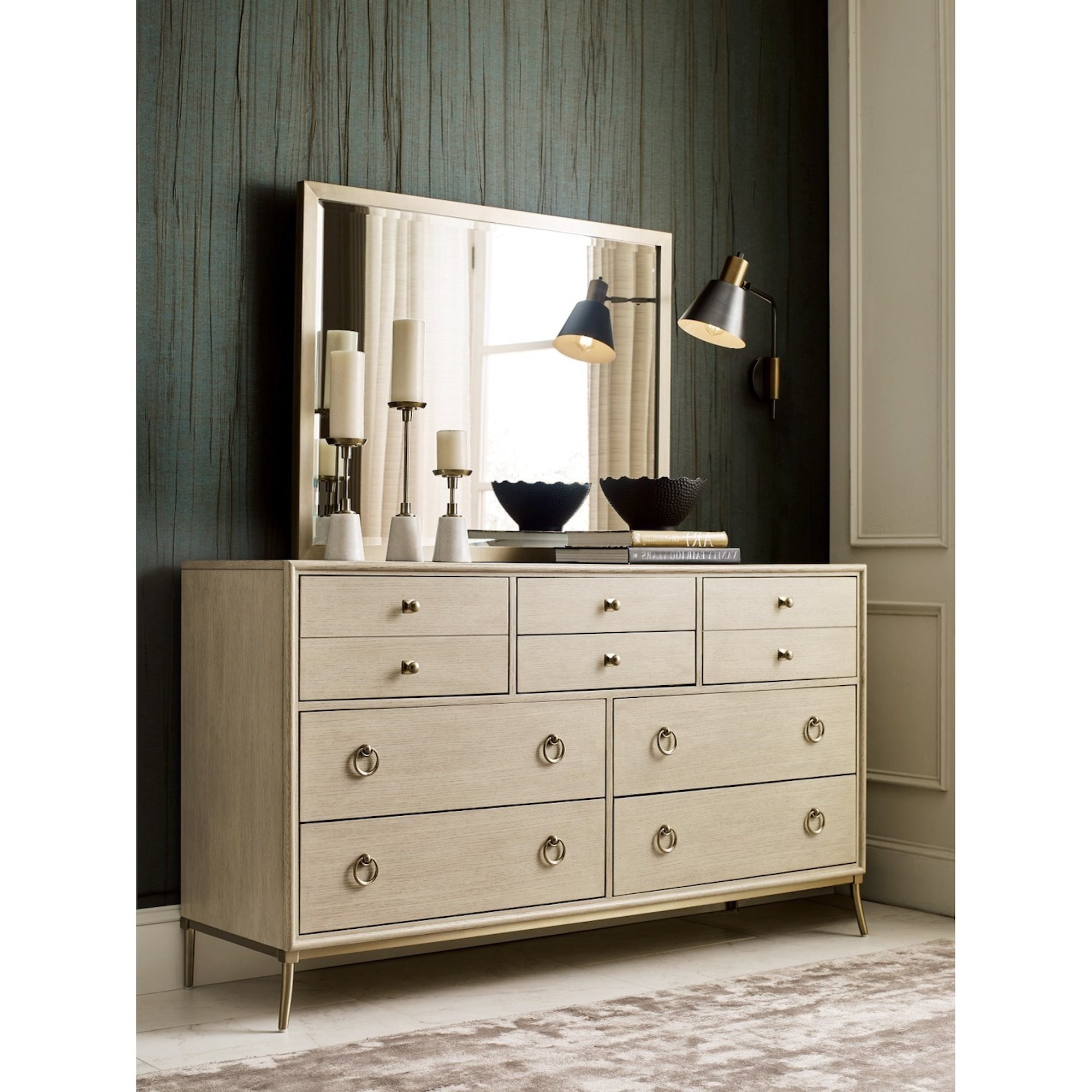 American Drew Lenox 923130 Straddella 8Drawer Dresser with Jewelry